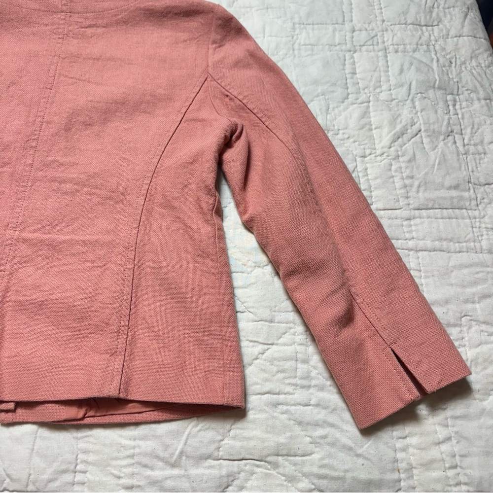 Linen Blend Blazer Jacket | Minimalist Zip Front · LOFT - Picture 11 of 11